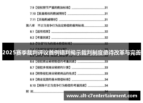 2025赛季裁判评议首例错判揭示裁判制度亟待改革与完善