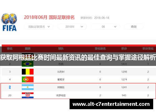 获取阿根廷比赛时间最新资讯的最佳查询与掌握途径解析