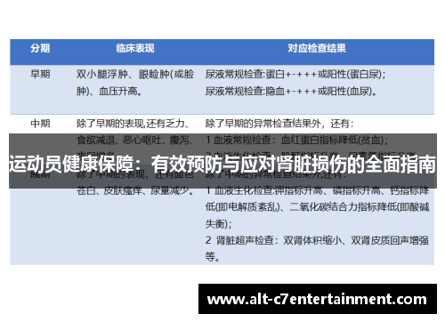 运动员健康保障:有效预防与应对肾脏损伤的全面指南 运动员健康保障:有效预防与应对肾脏损伤的全面指南