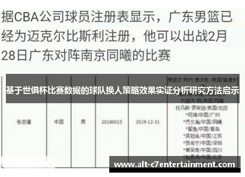 基于世俱杯比赛数据的球队换人策略效果实证分析研究方法启示